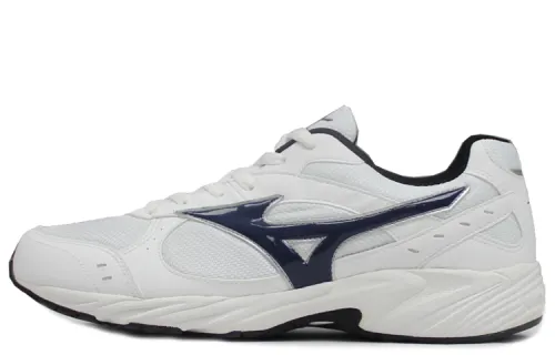 Mizuno Fabric Cushioning Slip Resistant Abrasion Resistant Breathable Low top Running Shoes Men's White Navy Blue