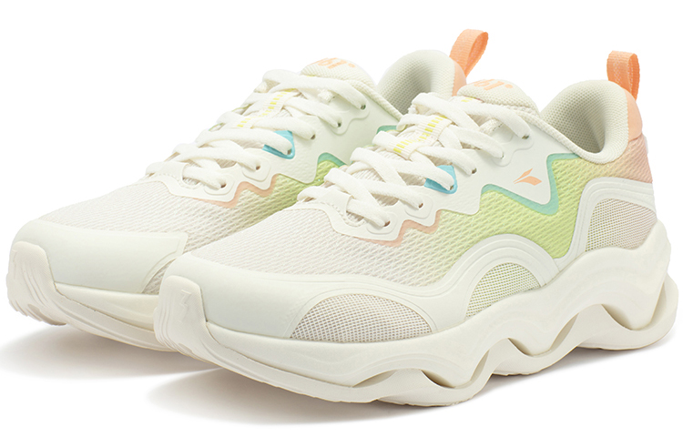 361° Mesh Breathable Abrasion Resistant Slip Resistant Low top Running Shoes Women’s White Green