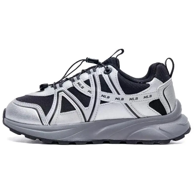 MLB Big Ball Chunky Slip Resistant Abrasion Resistant Low top Chunky Sneakers Unisex Black Gray