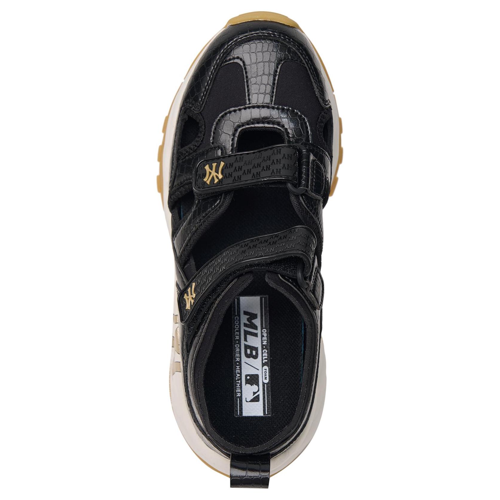 MLB Sandal Chunky Mask Textile, Synthetic Leather Cushioning Slip Resistant Low top Casual Running Shoes Unisex Black