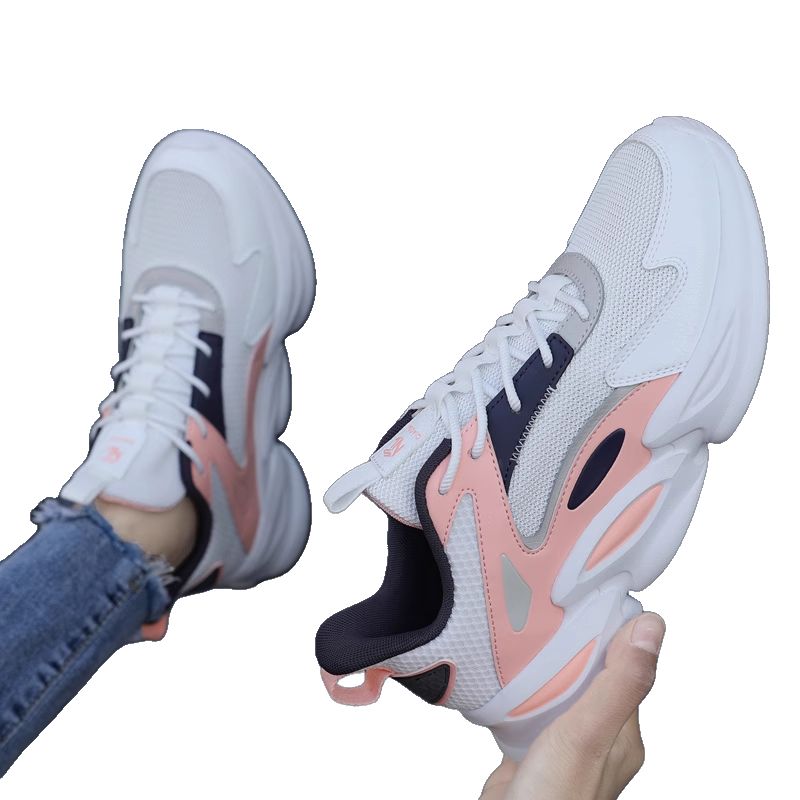 QIAODAN Cushioning Abrasion Resistant Breathable Lightweight Low top Running Shoes Women’s White Pink
