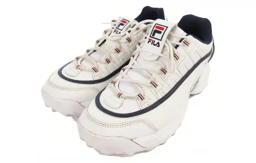 FILA Comfortable Round Toe Low top Running Shoes Men's White