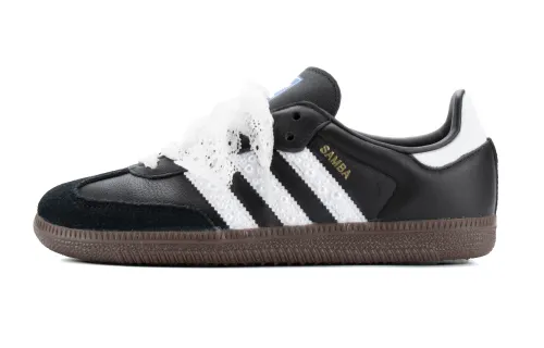 Adidas Originals SAMBA OG Pearl Slip-Resistant Cushioning Wear-Resistant Low-Top Skateboard Shoes Unisex Black White