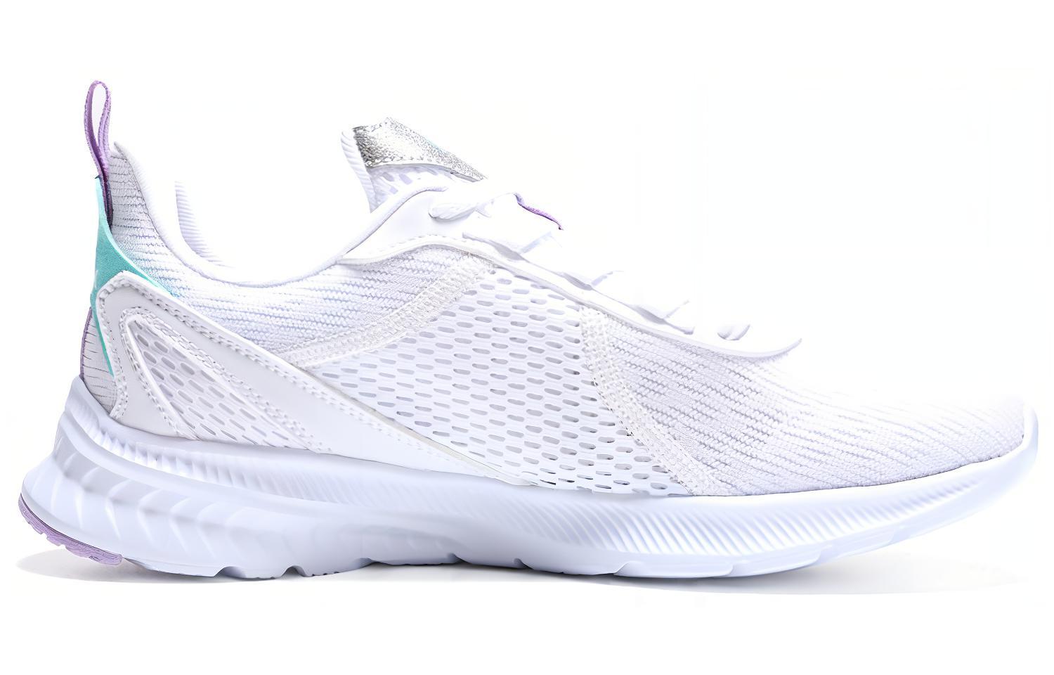 PEAK Qingyi Comfortable Fabric Cushioning Slip Resistant Abrasion Resistant Low top Running Shoes Women’s White Purple