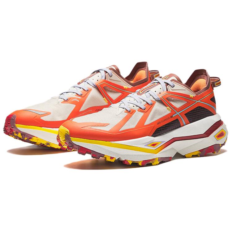 Anta Cushioning Slip Resistant Low top Trail Running Shoes Men’s Beige Orange