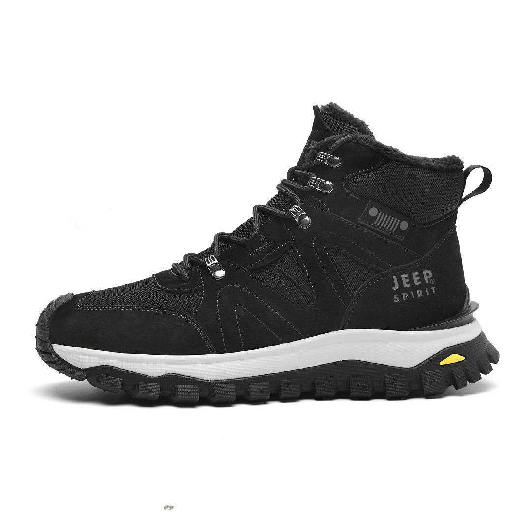 JEEP SPIRIT Black Myth Abrasion Resistant Impact Resistant Thermal High top Outdoor Shoes Men’s Black