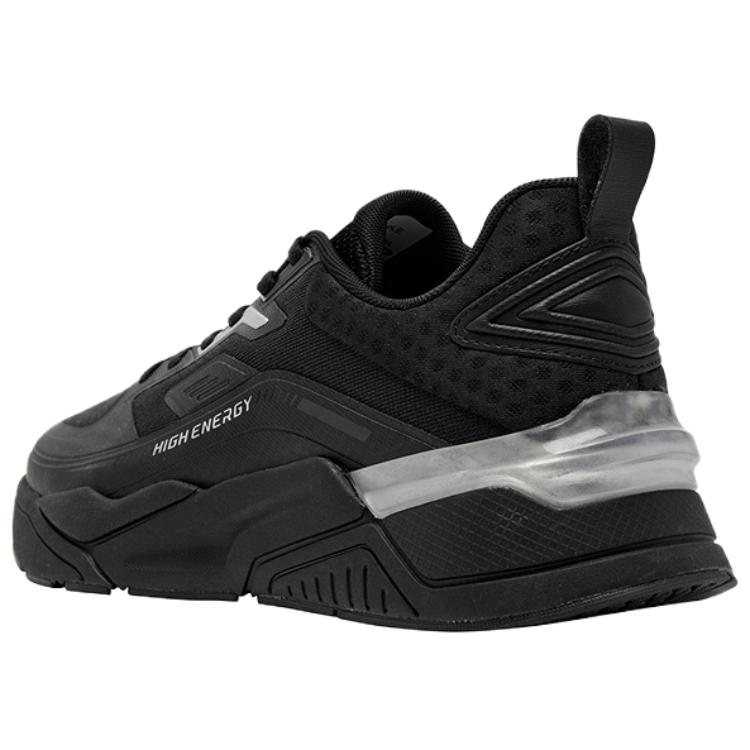 QIAODAN Cushioning Lightweight Cushioning Lightweight Low top Casual Training Running Shoes Men’s Black Silver