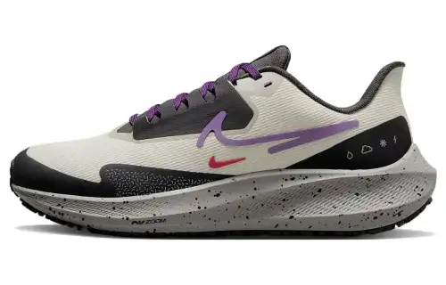 Nike Air Zoom Pegasus 39 Shield Low Top Running Shoes Women's Gray Red