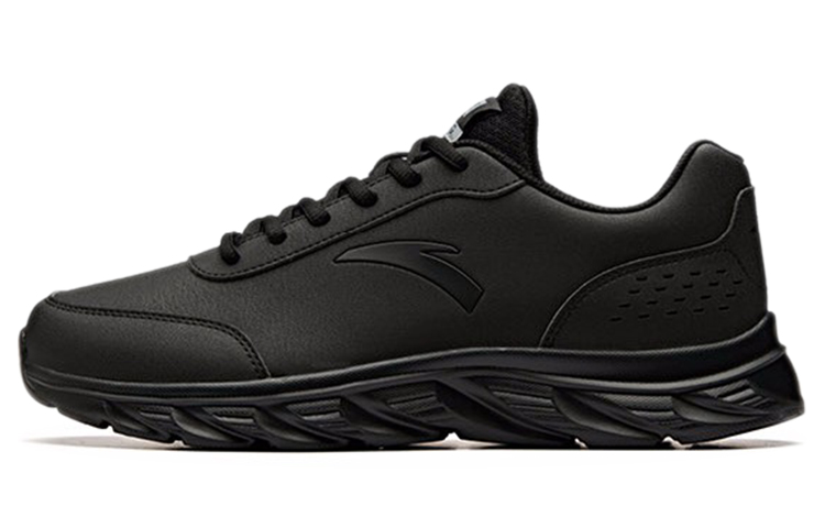 Anta Fabric Cushioning Slip Resistant Abrasion Resistant Lightweight Low top Casual Running Shoes Men’s Black