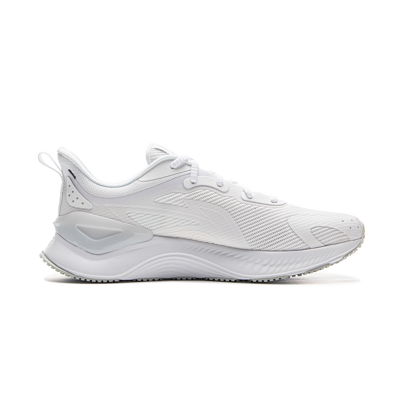 Li Ning Cushioning Slip Resistant Abrasion Resistant Low top Casual Running Shoes Men’s Standard White
