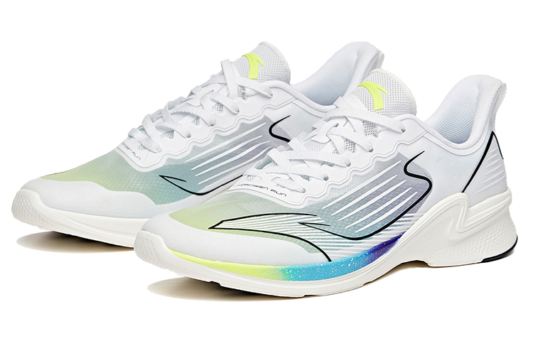 Anta Comfortable Cushioning Slip Resistant Abrasion Resistant Breathable Low top Running Shoes Men’s White Green Blue