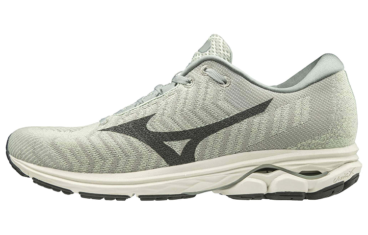 Mizuno Wave Rider Waveknit 3 Leather Slip Resistant Abrasion Resistant Low top Running Shoes Men's Light Green Gray