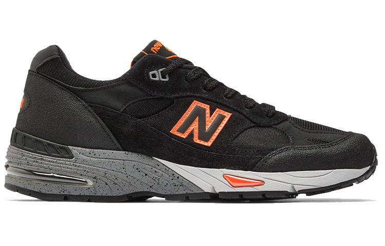 Мужские кроссовки New Balance 991 (черно-оранжевые) — фото 2