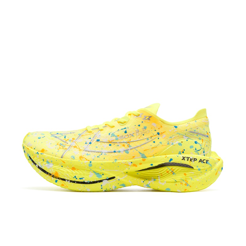 XTEP 160X 3.5PRO Running Shoes Men’s Low Top Fluorescent Bright Yellow, Teal