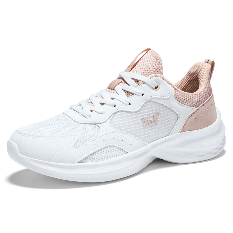 361° Cushioning Breathable Lightweight Low top Sprint Running Shoes Women’s Feather White Fresh Pink
