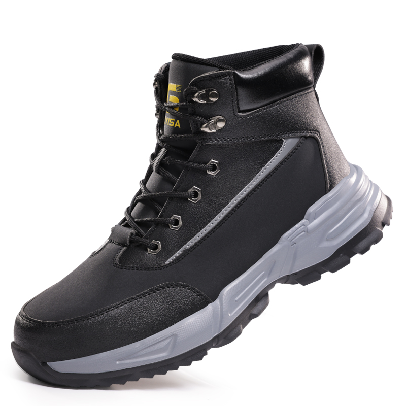LANOUDUN Impact Resistant Lightweight High top Outdoor Shoes Unisex Black
