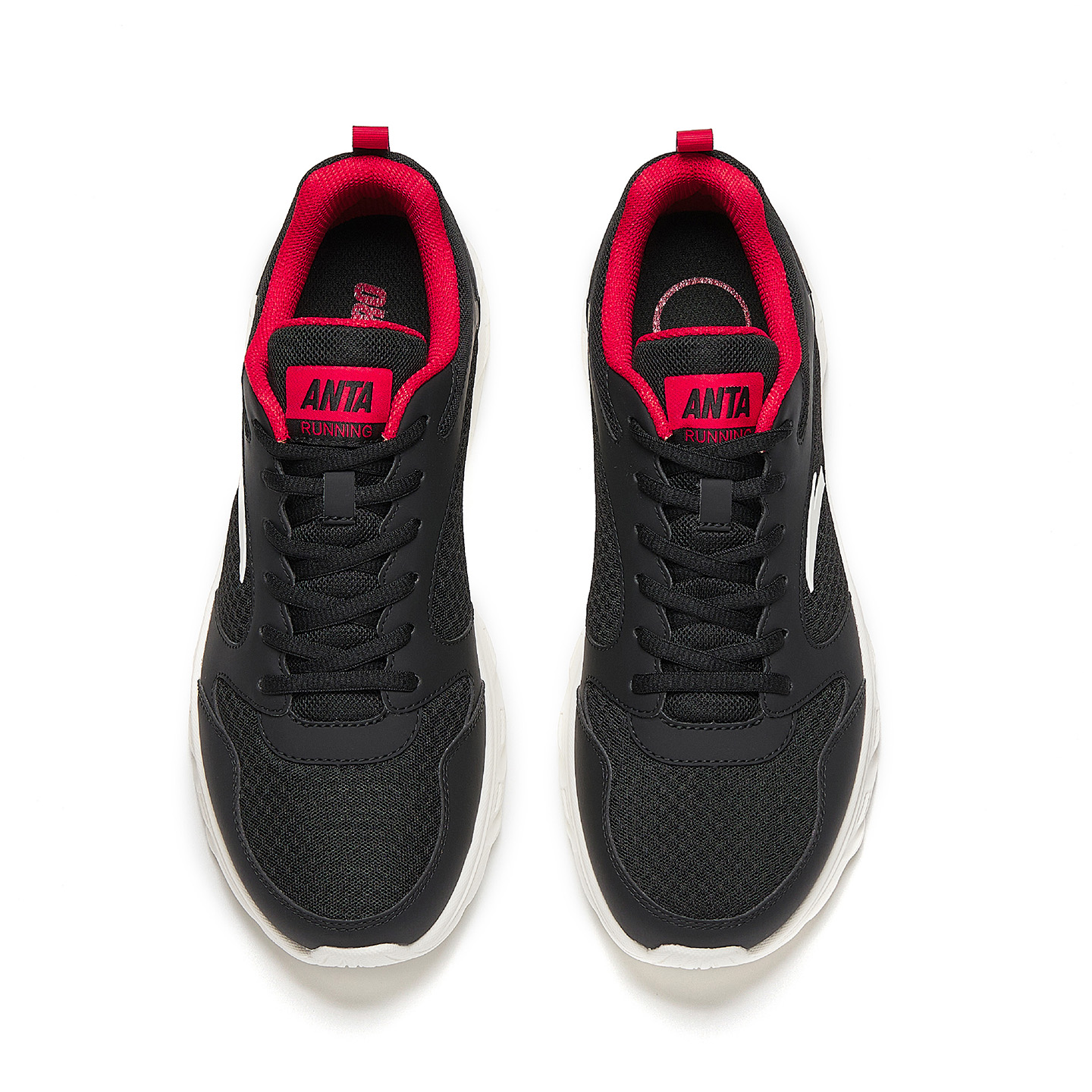 Anta Cushioning Breathable Cushioning Breathable Low top Casual Running Shoes Men’s Basic Black Classic Red
