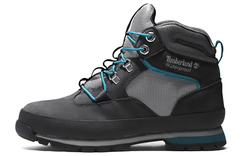 Timberland Euro Hiker Leather Abrasion Resistant Abrasion Resistant Short Outdoor Boots Women's Black Gray