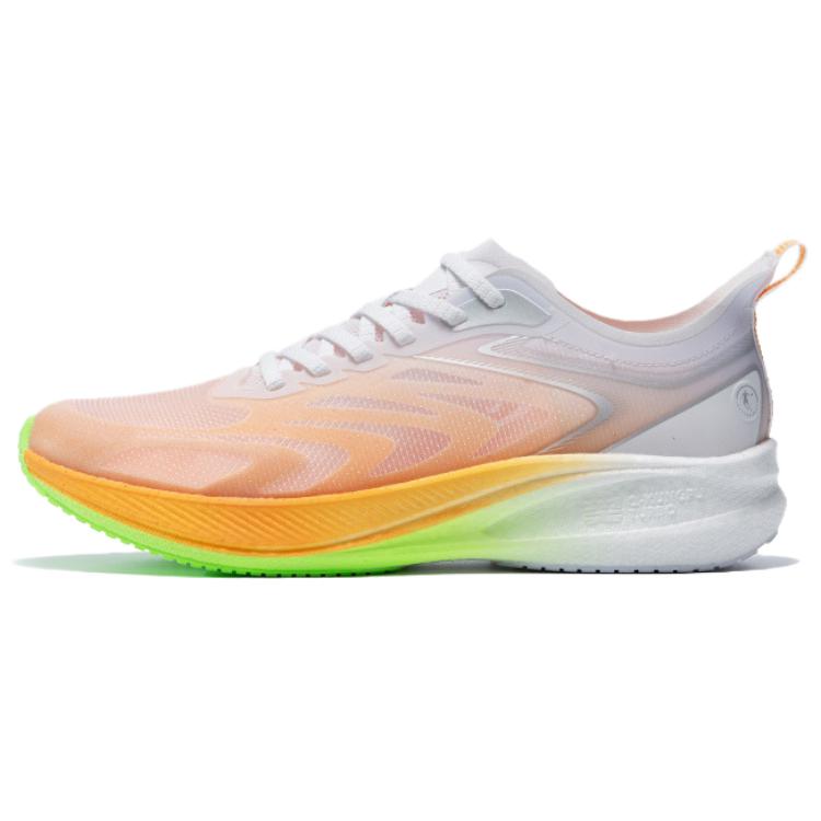 QIAODAN Light Speed 4.0 PLUS Cushioning Breathable Coverage Low top Marathon Running Shoes Men’s Orange White
