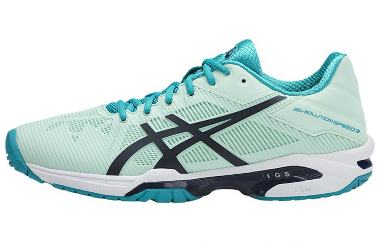 ASICS Gel Solution Speed 3 Comfortable Abrasion Resistant Low top Running Shoes Women's Blue Black
