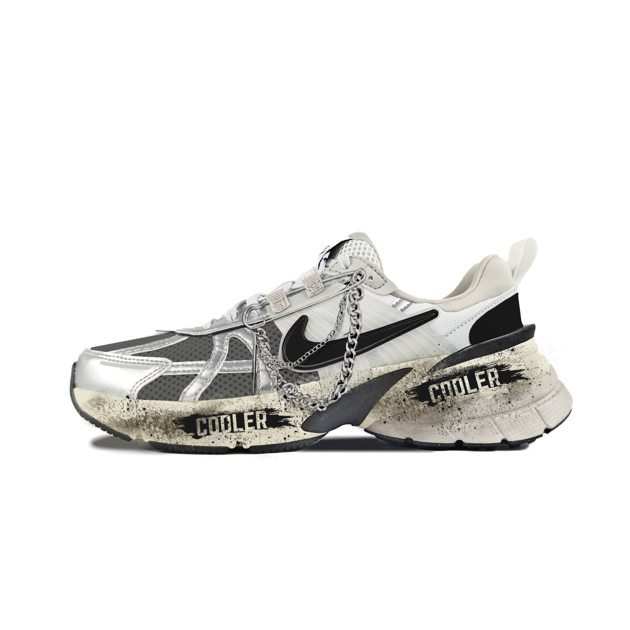 Nike V2K Run Abrasion Resistant Low top Running Shoes Women’s White Gray