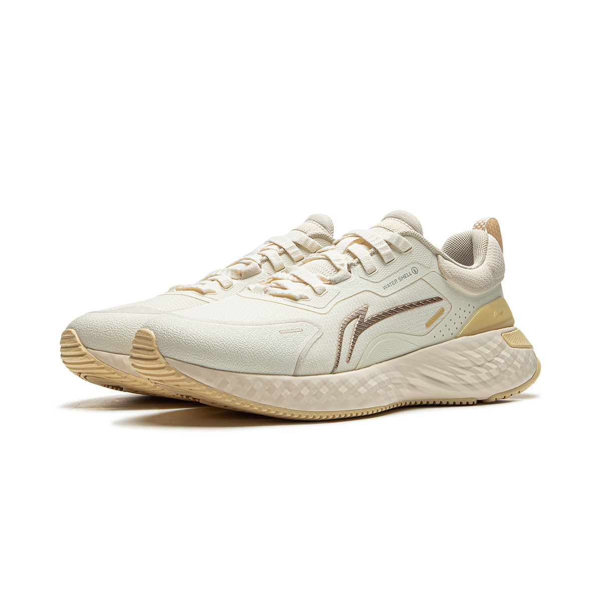 Li Ning Cloud Shield TPU Cushioning Slip Resistant Low top Running Shoes Women’s Beige Gray
