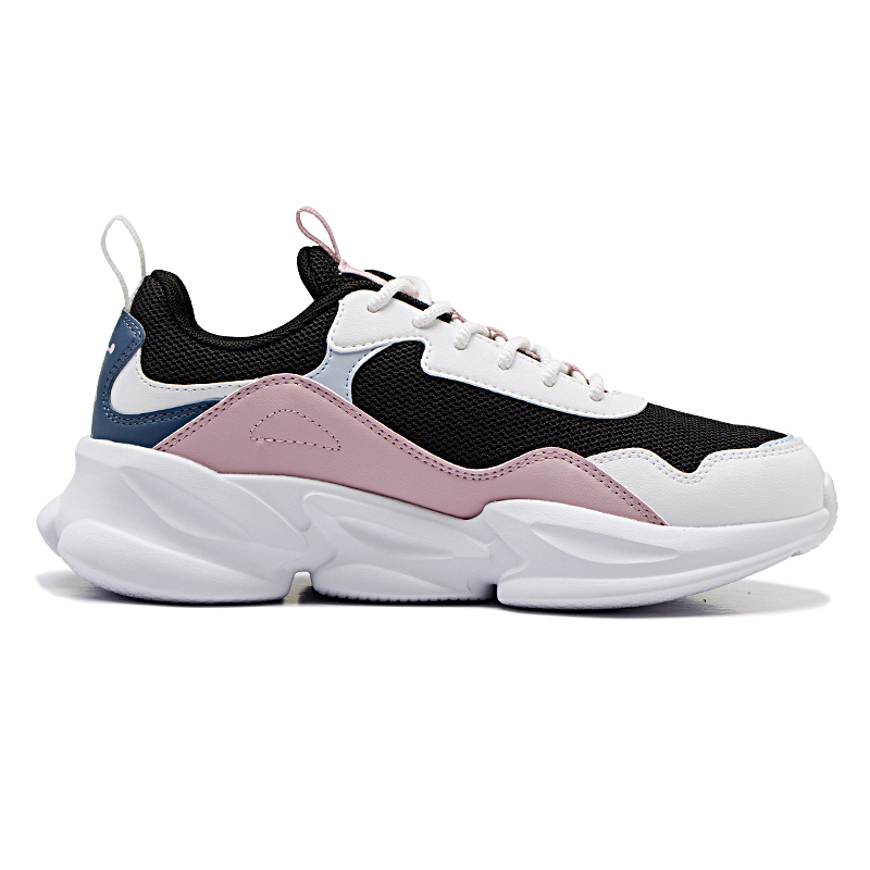 QIAODAN Slip Resistant, Abrasion Resistant, Breathable Low top Running Shoes Women’s Black Jordan White