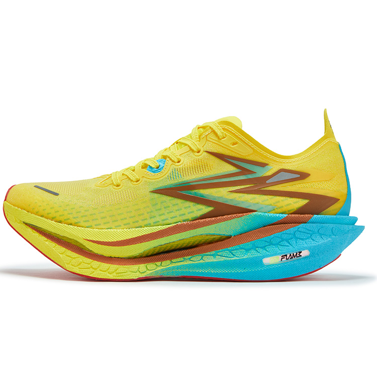 361° Flame 4 Low top Full Length Carbon Plate Casual Marathon Long Distance Running Shoes Unisex Acid Yellow