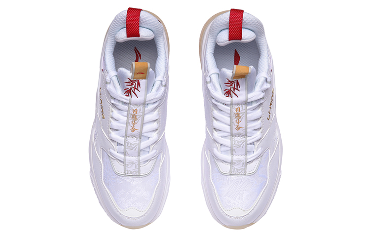 LiNing 001 Daily Gold Rush Journey CNY Durable Breathable Low-Top Running Shoes Women’s White Red