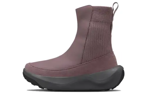 THE NORTH FACE Halseigh Knit Boots Thermal Abrasion Resistant Comfortable Short Outdoor Boots Women's Purple
