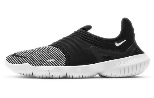 Nike Free RN Flyknit 3.0 barefoot feel fabric non-slip wear-resistant low-top casual running shoes women's black gray