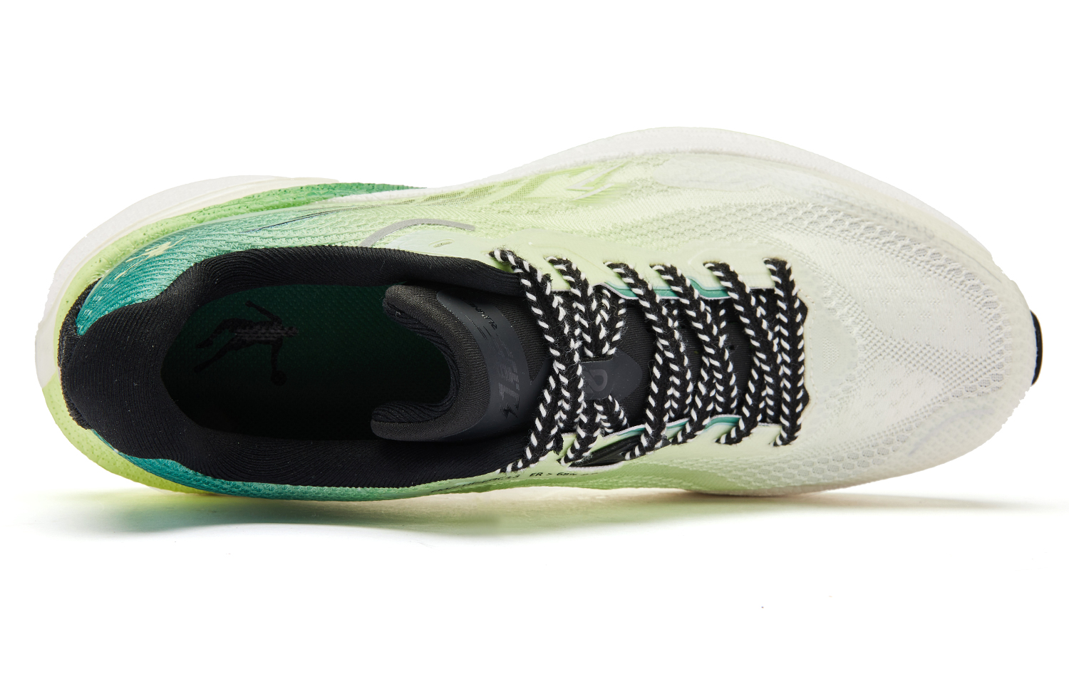 QIAODAN Cushioning Slip Resistant Abrasion Resistant Low top Rubber Outsole Sprint Running Shoes Men’s Shimmer Green