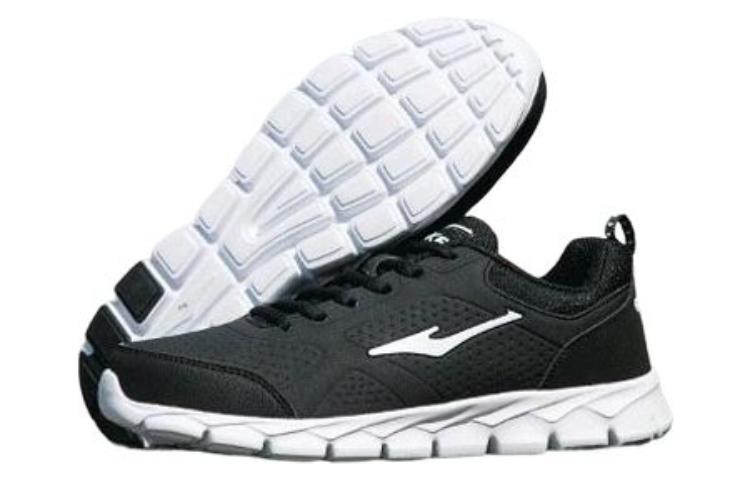 Erke Textile, Synthetic Leather Slip Resistant Abrasion Resistant Low top Casual Running Shoes Men’s Black White