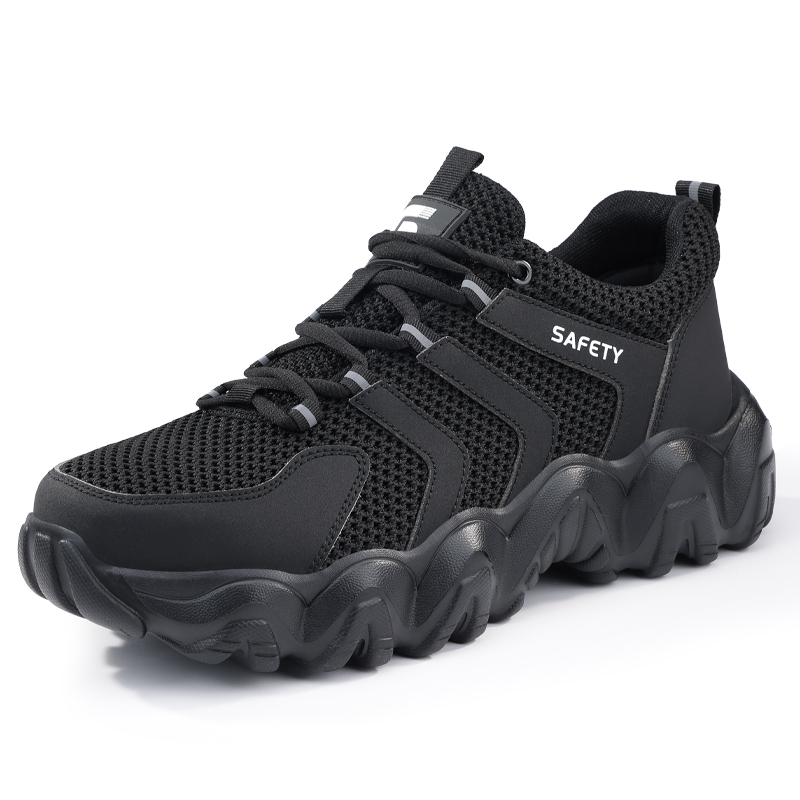 LANOUDUN Breathable Impact Resistant Height Increasing Low top Outdoor Shoes Unisex Black