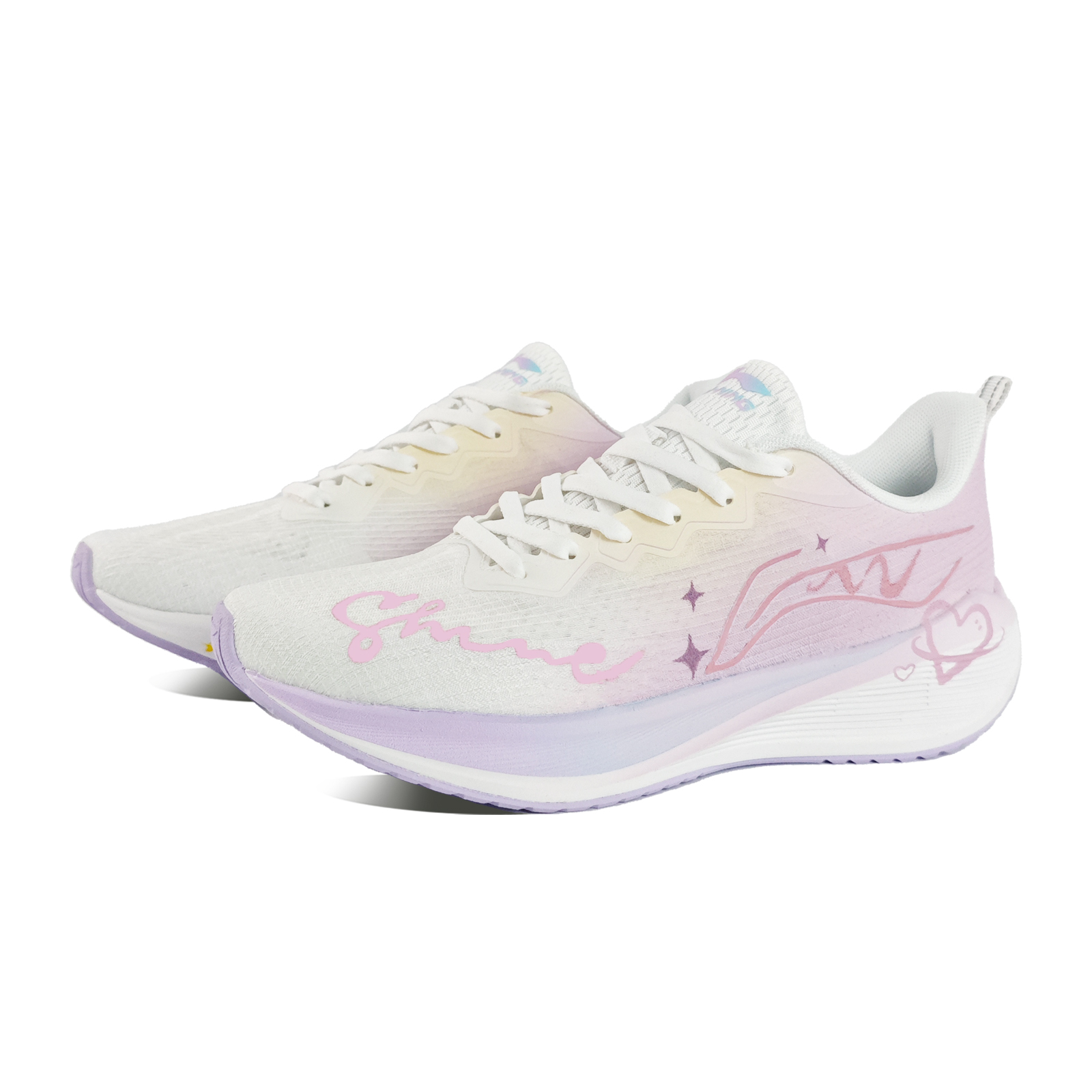 Li Ning WuShi Lite Cushioning Abrasion Resistant Breathable Low top Casual Running Shoes Women’s Pink Purple