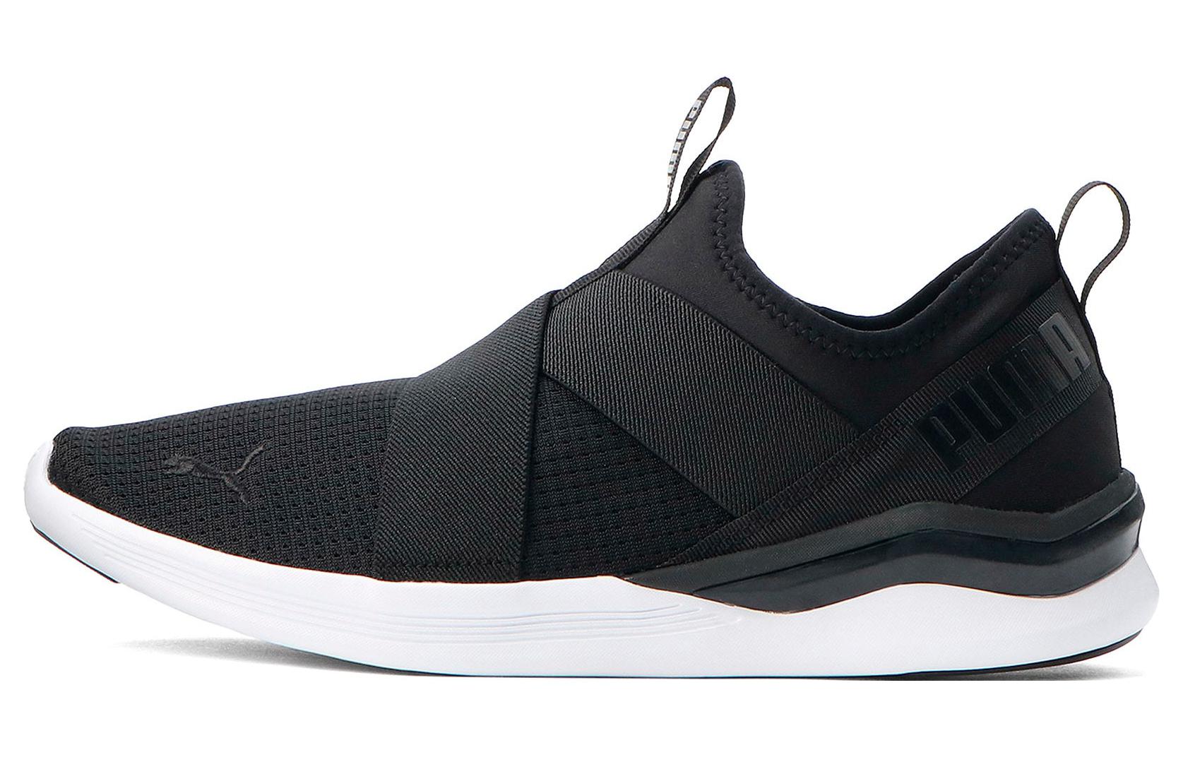 PUMA Lqd Flash Comfortable Fabric Slip Resistant Abrasion Resistant Low top Casual Running Shoes Unisex Black