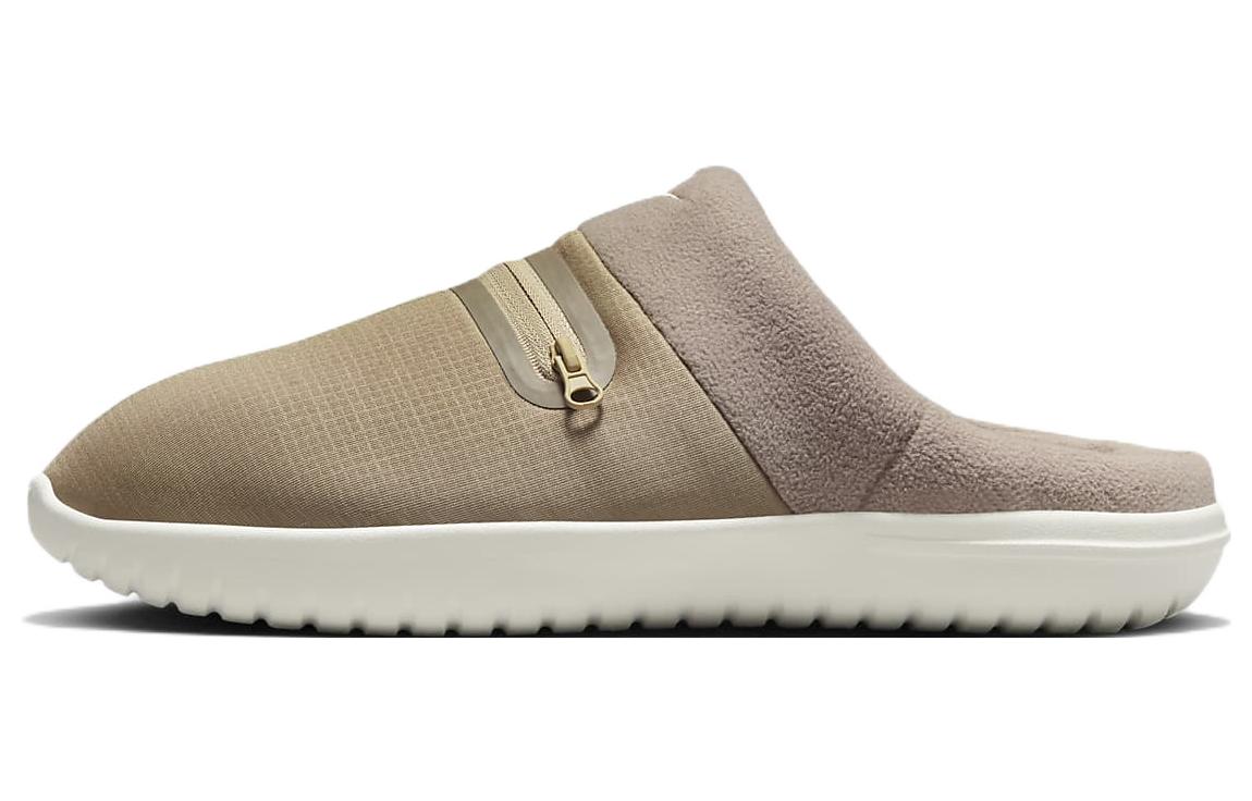 Nike Burrow Comfortable Fleece Lined Thermal Rubber Sole Slide Slippers Men's Beige