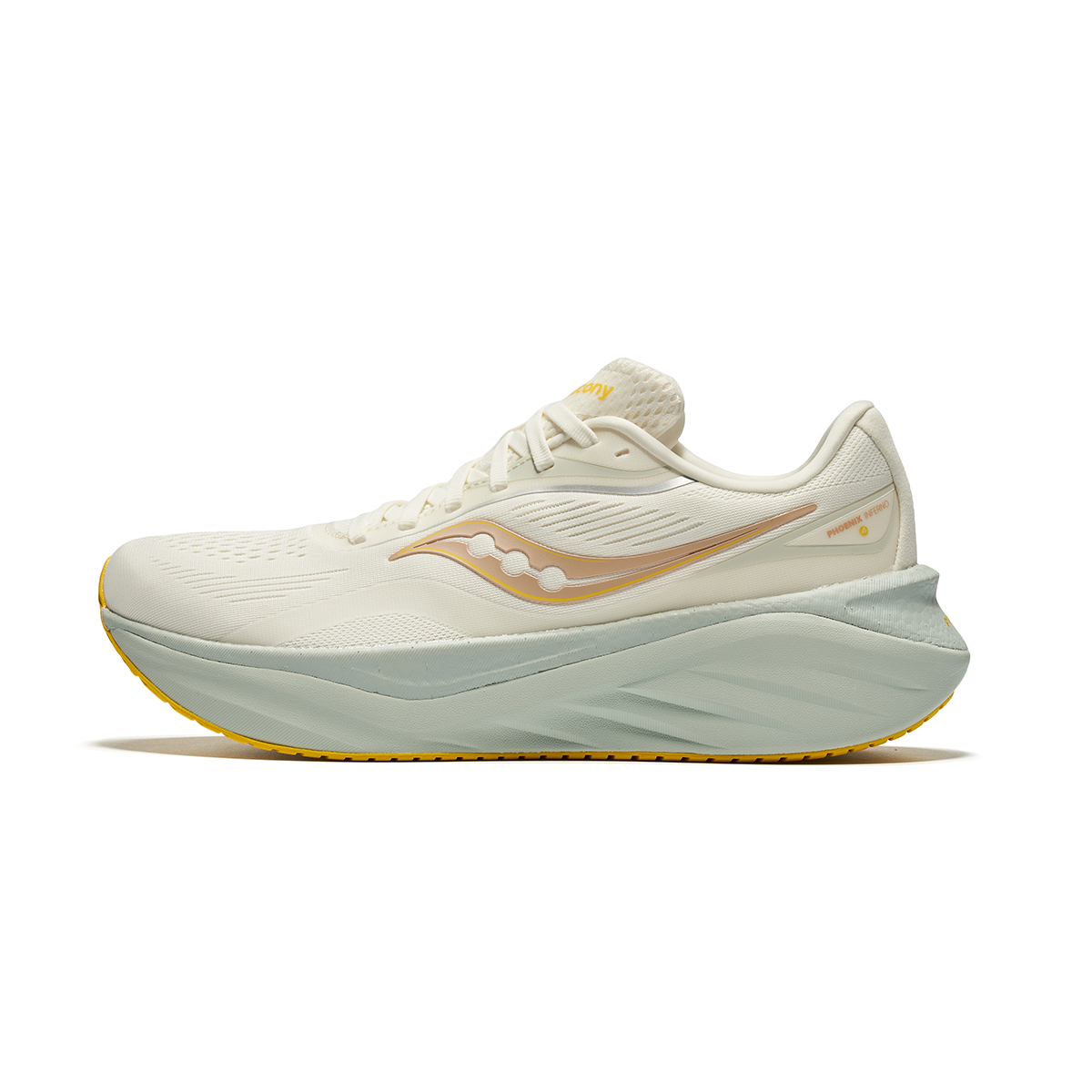 Saucony PHOENIX INFERNO Firebird 4 entry-level daily jogging cushioning test low-top casual training sprint running shoes men and women same style rice coffee