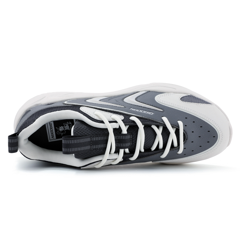 QIAODAN Textile, Synthetic Leather Cushioning Slip Resistant Abrasion Resistant Breathable Low top Running Shoes Men’s