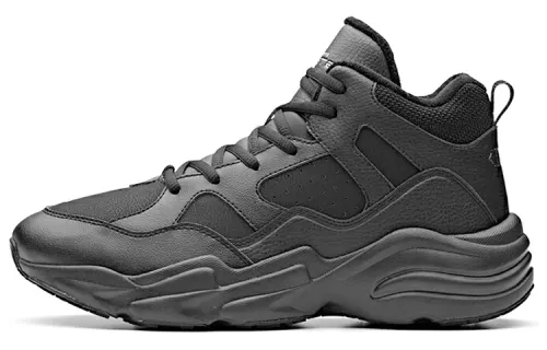 Anta Fleece Lined Casual Cushioning Thermal Mid top Running Shoes Men's Black
