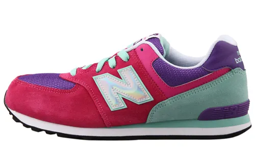 New Balance NB 574 Abrasion Resistant Low top Running Shoes Women's Red Purple Green