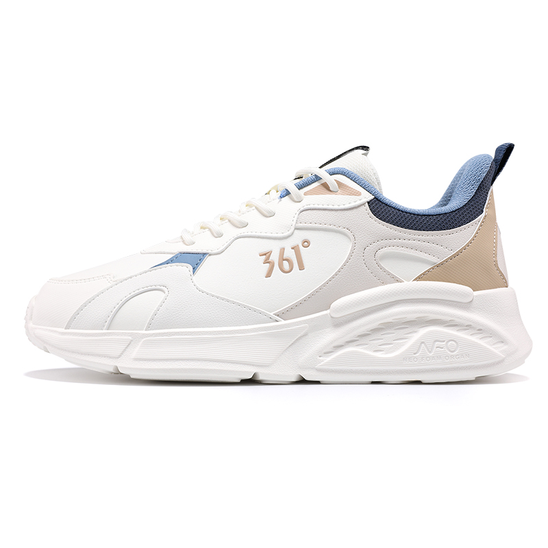 361° Slip Resistant Abrasion Resistant Low top Running Shoes Men’s White Brown Blue
