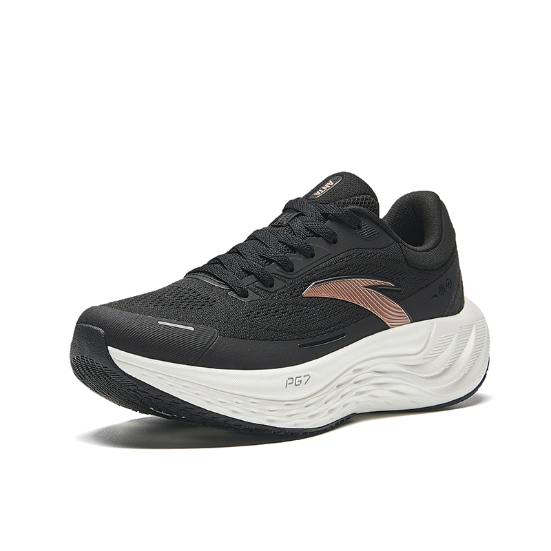 Anta Comfortable And Breathable Cushioning, Wear Resistant Low top Running Shoes Women’s Black White Brown