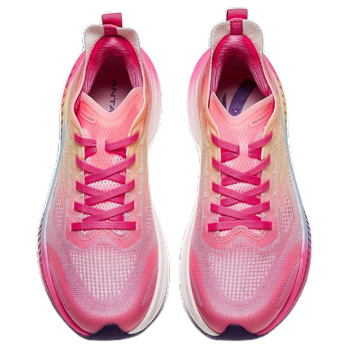 Anta Cushioning Abrasion Resistant Breathable Low top Full Length Carbon Plate Running Shoes Women’s Pink Blue Yellow