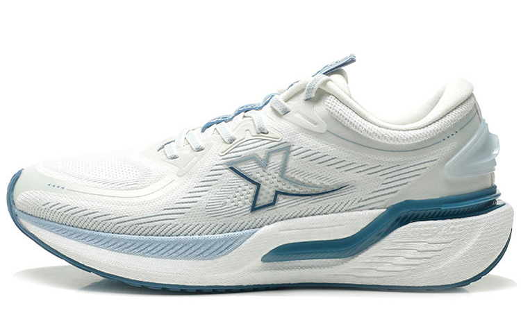 XTEP Cushioning Abrasion Resistant Breathable Running Shoes Men’s Sail White/Dusty Blue