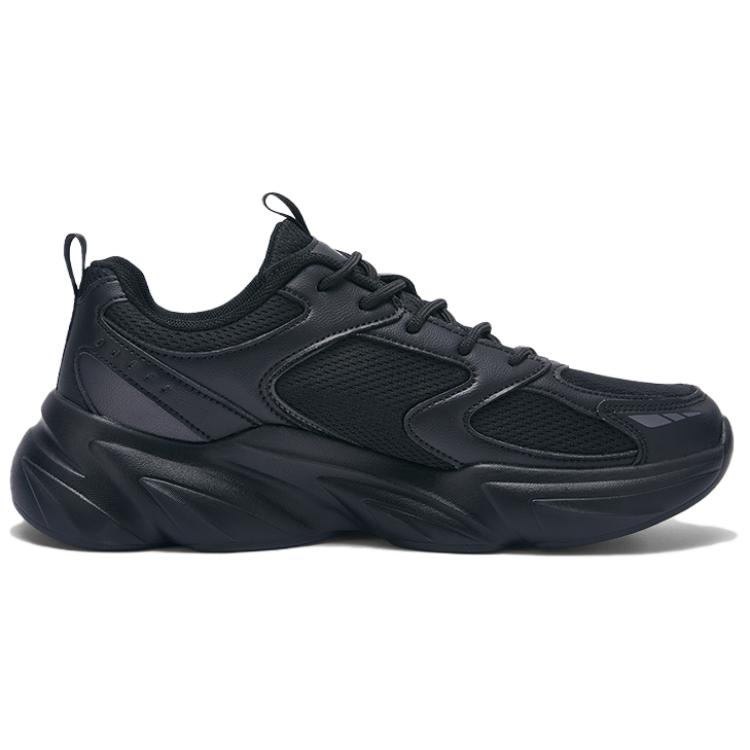 Warrior Textile, Synthetic Leather Slip Resistant Abrasion Resistant Low top Running Shoes Unisex All Black