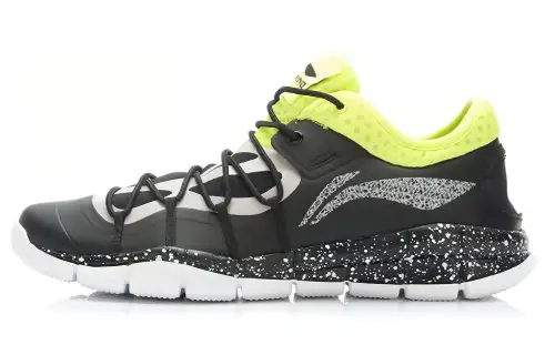 Li Ning Cushioning Slip Resistant Low top Running Shoes Men's Black Green