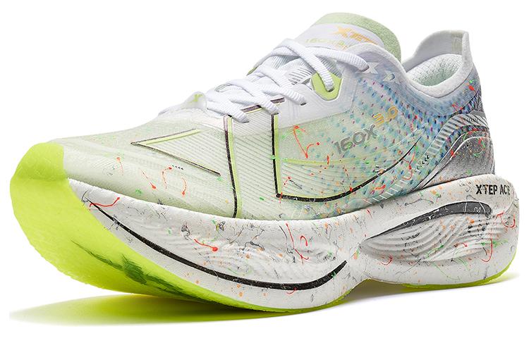 XTEP 160X 3.0 Pro Casual Slip Resistant Abrasion Resistant Low top Sprint Running Shoes Women’s White Green Blue