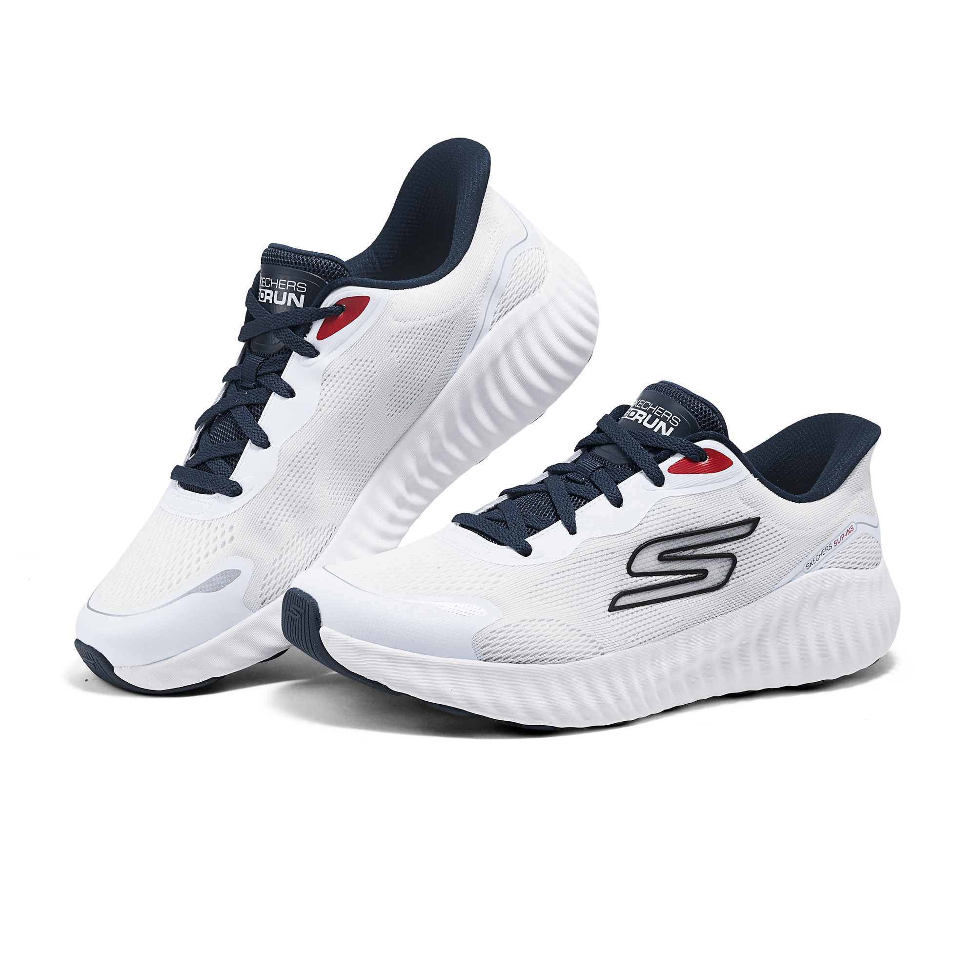 Skechers GO RUN NOW Fabric Low top Running Shoes Men’s White Blue