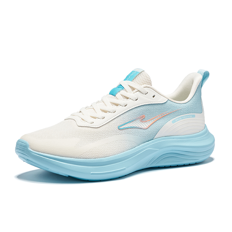 Erke Yun Yi Cushioning Breathable Rebound Low top Casual Running Shoes Men’s White Lake Blue